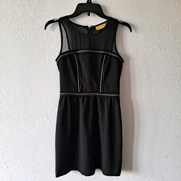 princess vera wang black dress princess vera wang | Dresses | Black Princess Vera Wang Sheer Chain Detail  Dress